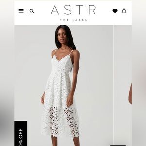LACE A LINE MIDI DRESS